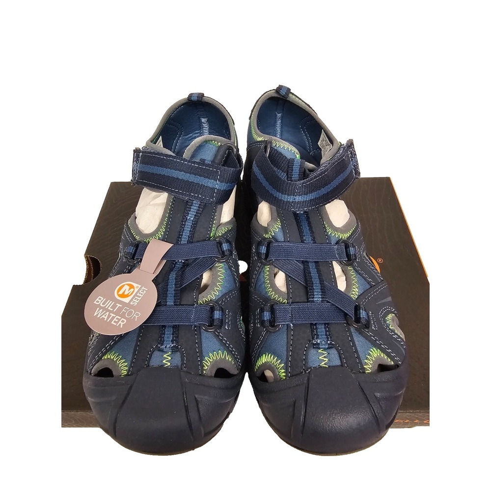 New Merrell Youth Hydro Sandal size 5 Navy/Green waterproof sandals Boys MY53375